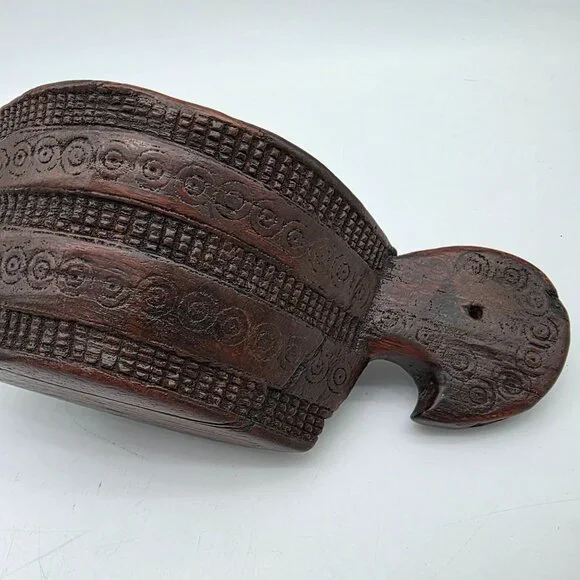 Antique Indian Hand Carved Mortar Wooden Designed Grinder Kharal Pot - Picture 9 of 9